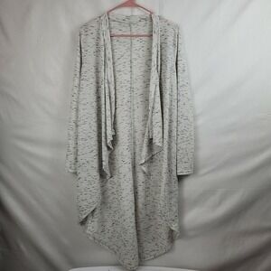 Acemi Womens White Black Comfort Open Front Waterfall Cardigan‎ Sweater One Size